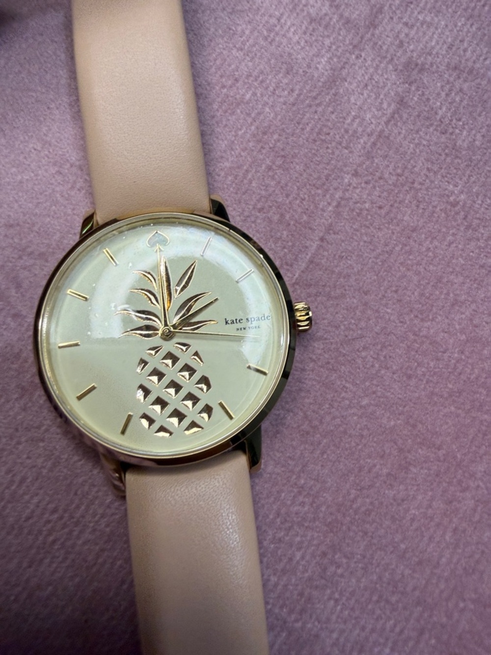 kate spade blush and gold pineapple dial watch - Picture 8 of 11